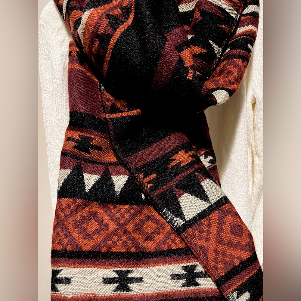 Warm Red Aztec Scarf - Picture 2 of 2